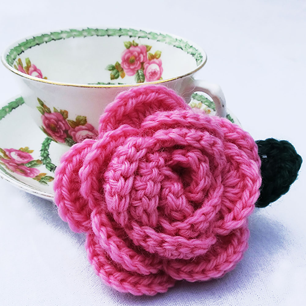 rose brooch crochet kit