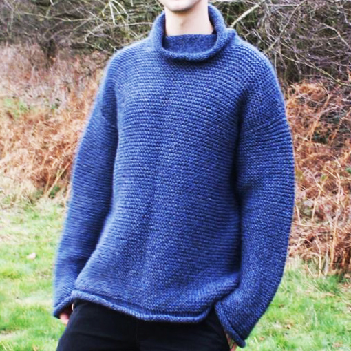 mans garter stitch sweater